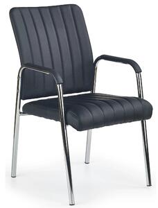 Scaun conferinta VIGOR, negru, piele ecologica/metal, 53x58x92 cm