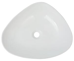 Chiuvetă baie din ceramică, triunghiulară, 50,5x41x12 cm, alb