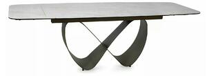 Masă extensibilă INFINITY, bej/cupru, sticlă securizată/ceramică/metal
