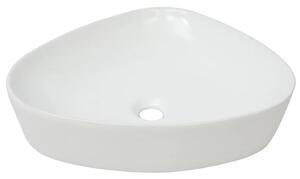 Chiuvetă baie din ceramică, triunghiulară, 50,5x41x12 cm, alb