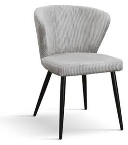 SET 2 Scaune Cielo, structura metalica, catifea Reiata - STANDARD - NEGRU - GRI - CATIFEA REIAT