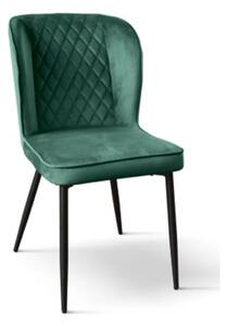 SET 4 Scaune Manta, structura metalica, catifea - STANDARD - NEGRU - VERDE - CATIFEA
