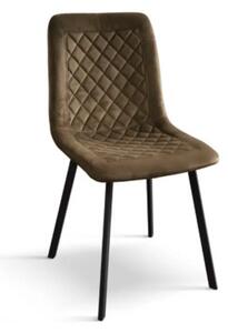 SET 4 Scaune Slim, structura metalica, catifea - STANDARD - NEGRU - MARO - CATIFEA