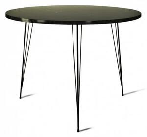 Masa SANDALF, negru cu efect de marmura, PAL melaminat, 90x90x75 cm