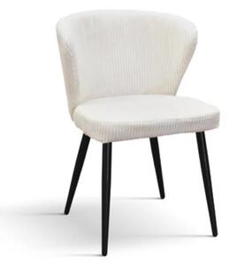 SET 2 Scaune Cielo, structura metalica, catifea Reiata - STANDARD - NEGRU - BEJ - CATIFEA REIAT