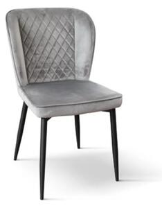 SET 4 Scaune Manta, structura metalica, catifea - STANDARD - NEGRU - GRI - CATIFEA