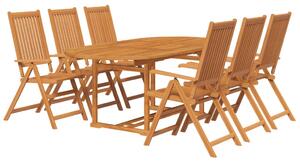 Set mobilier de exterior, 7 piese, lemn masiv de acacia