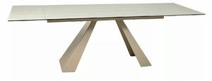 Masă extensibilă SALVADORE, bej mat/cașmir, sticlă securizată/ceramică