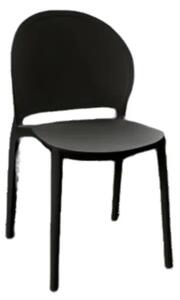 Set 4 scaune TONDO -POLIPROPILENA-HORECA - NEGRU - 4 BUCATI
