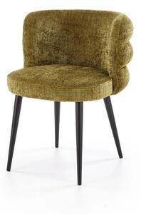 Scaun K575, verde olive - Cremona 38, stofa catifelata/otel, 62x64x79