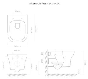 Oltens Gulfoss vas wc agăţat fără guler alb 42003000