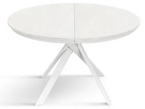 MASA ROTUNDA EXTENSIBILA LILA -PICIOR METALIC- BLAT ALB FRASIN - PICIOR NEGRU