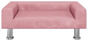 Pat de câini, roz, 70x45x26,5 cm, catifea