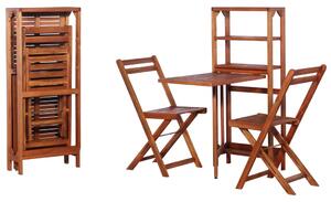 Set mobilier bistro pliabil, 3 piese, lemn masiv de acacia