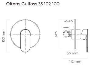 Oltens Gulfoss baterie de duș ascuns crom 33102100