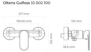 Oltens Gulfoss baterie de duș perete crom 33002100