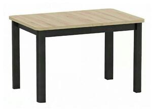 Masă extensibilă OSKAR, stejar artizanal/negru, PAL laminat/MDF, 120–2