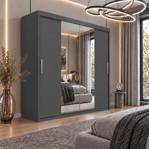 Dressing Alex, 200x60x200cm, cu oglinda, Antracit, Pal 18 mm