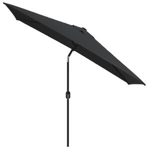 Umbrelă de soare cu stâlp metalic, negru, 300 x 200 cm