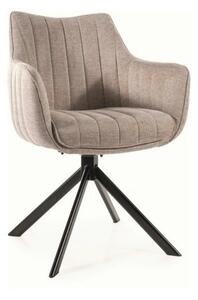 Scaun living rotativ AZALIA, bej/negru, stofa clasica/metal, 61x44x86