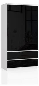 Dulap ARIVA S90, 90x180x51, alb/negru luciu