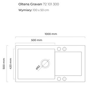 Oltens Gravan chiuvetă din granit 100x50 cm negru 72101300