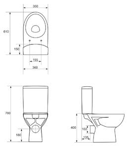 Cersanit Parva compact wc alb K27-002