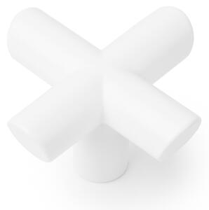 Buton pentru mobila Equis, finisaj alb mat, 40x40 mm