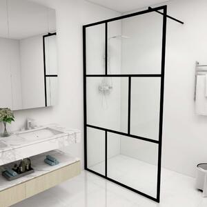 Paravan de duș walk-in, negru, 115x195 cm, sticlă securizată