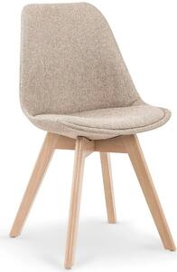 Scaun bej tapitat K303, stofa clasica/lemn, 48X54X83 CM