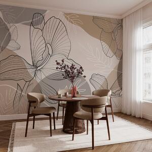 Tapet Design vectorial floral în nuanțe pastelate, Fototapet Flori, w02914 : Uwalls.ro