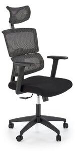 Scaun birou PABLO, negru/gri, stofa/plasa, 64x67x118/127 cm