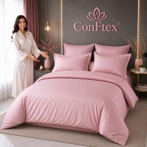 Lenjerie de Pat Damasc Hotelier 100% Bumbac pentru O Persoană – Pink