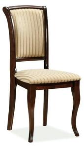 Scaun vintage bucatarie MN-SC, bej lucios/nuc inchis, stofa/lemn, 45x4