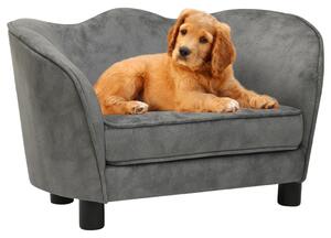 Canapea pentru câini, gri, 66x43x40 cm, pluș