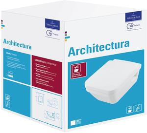 Villeroy & Boch Architectura set combi-pack cu tablă agăţat fără guler alb 5685HR01