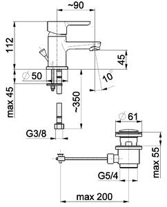KFA Armatura Granat baterie lavoar stativ crom 5522-815-00