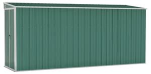 Șopron grădină/montaj perete verde, 118x382x178 cm, oțel zincat