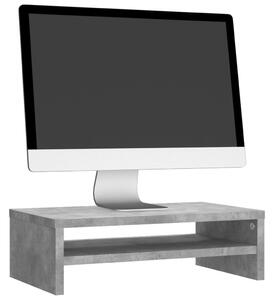 Suport monitor, gri beton, 42x24x13 cm, lemn prelucrat