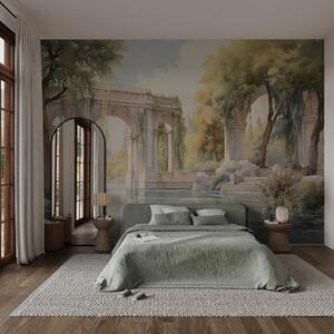 Tapet Peisaj pictat în stil ulei, Fototapet Natură, w02989 : Uwalls.ro
