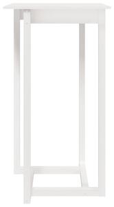 Masă de bar, alb, 60x60x110 cm, lemn masiv de pin