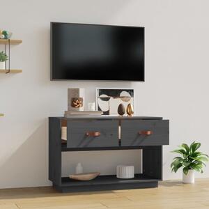 Comodă TV, gri, 90x40x60 cm, lemn masiv de pin