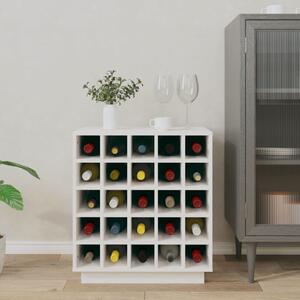 Dulap de vinuri, alb, 55,5x34x61 cm, lemn masiv de pin