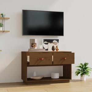 Comodă TV, maro miere, 90x40x60 cm, lemn masiv de pin