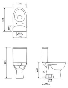 Cersanit Parva compact wc alb K27-004