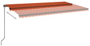 Copertină retractabilă manual, portocaliu și maro, 600x350 cm