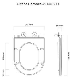 Oltens Hamnes capac wc închidere lentă negru 45100300