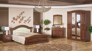 Set dormitor Milano, cires, dulap 170 cm, pat 160×200 cm, 2 noptiere, comoda