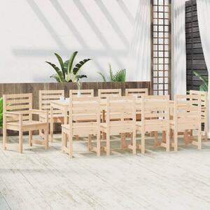 Set de masă pentru grădină, 11 piese, lemn masiv de pin