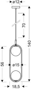 Candellux Cordel lampă suspendată 2x28 W alb 32-73464